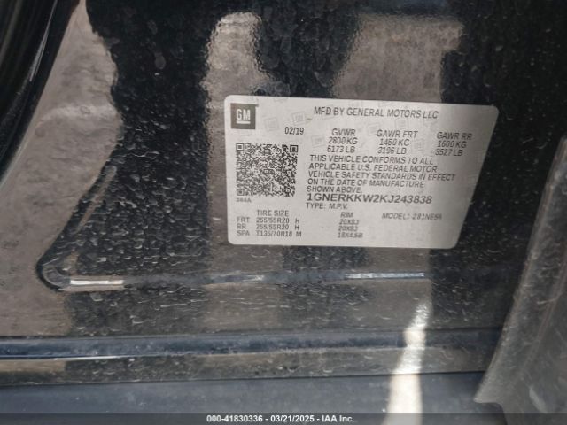 1GNERKKW2KJ243838 Chevrolet Traverse Premier