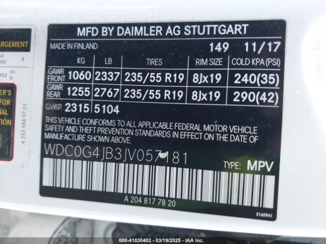 WDC0G4JB3JV057181 Mercedes-Benz GLC 300