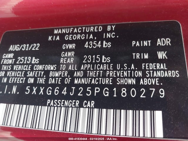 5XXG64J25PG180279 KIA K5 Gt-line