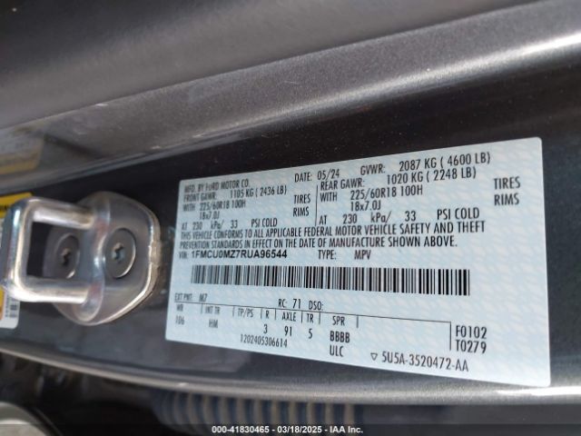 1FMCU0MZ7RUA96544 Ford Escape St-line