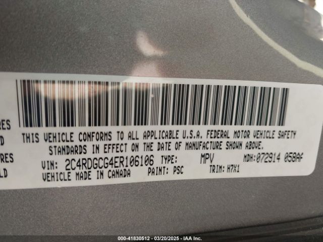 2C4RDGCG4ER106106 Dodge Grand Caravan Sxt