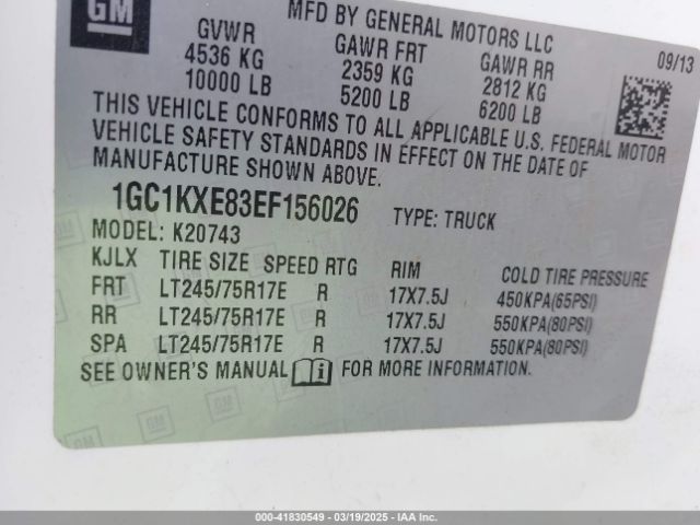 1GC1KXE83EF156026 Chevrolet Silverado 2500hd Lt