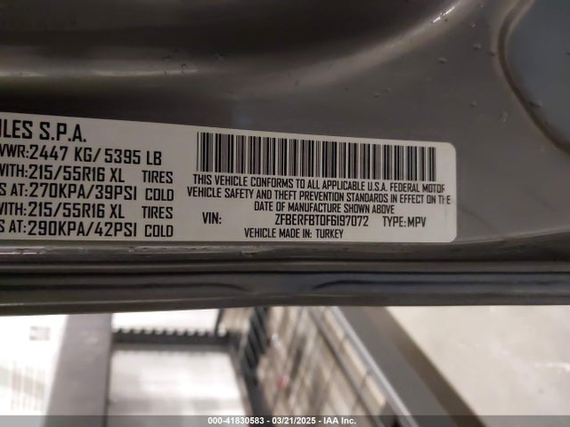 ZFBERFBT0F6197072 RAM Promaster City Tradesman Slt