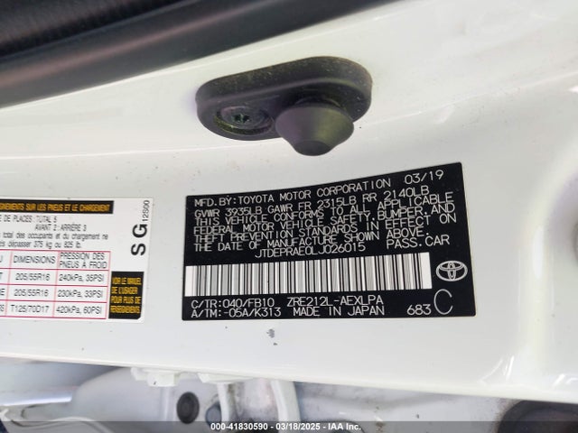 JTDEPRAE0LJ026015 Toyota 2zr-fae