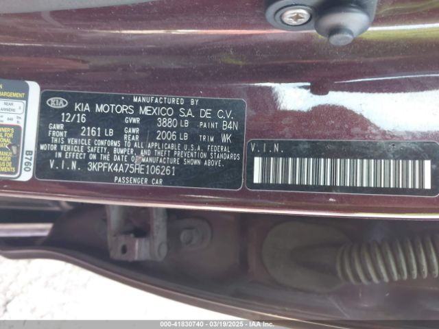 3KPFK4A75HE106261 KIA FORTE LX
