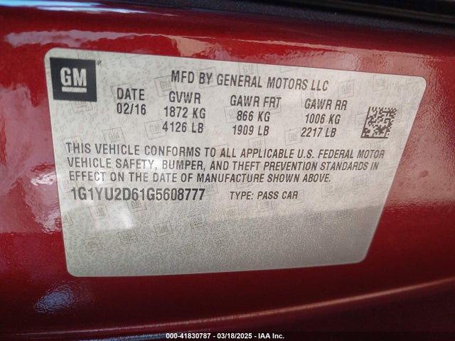 Chevrolet Corvette Z06 2016 1G1YU2D61G5608777 Image 9