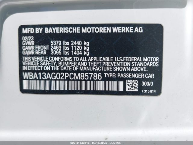 WBA13AG02PCM85786 BMW 530e