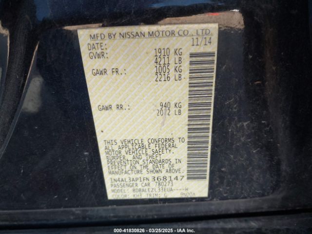 1N4AL3AP1FN368147 Nissan Altima 2.5 S