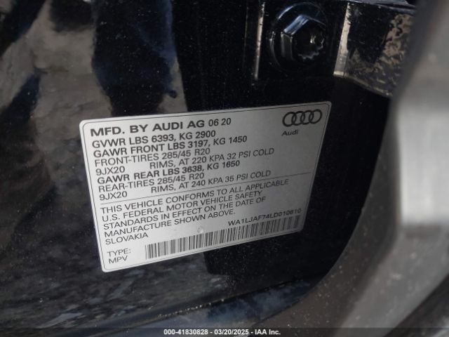WA1LJAF74LD010610 Audi Q7 Premium Plus 45 Tfsi Quattro Tiptronic