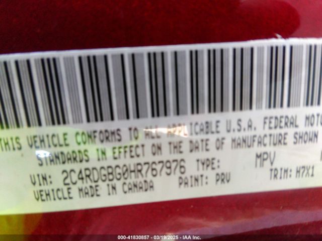 2017 DODGE GRAND CARAVAN 2C4RDGBG0HR767976 Photo 8