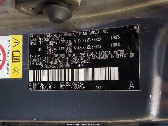 2T2BZMCA3GC021804 Lexus RX 350
