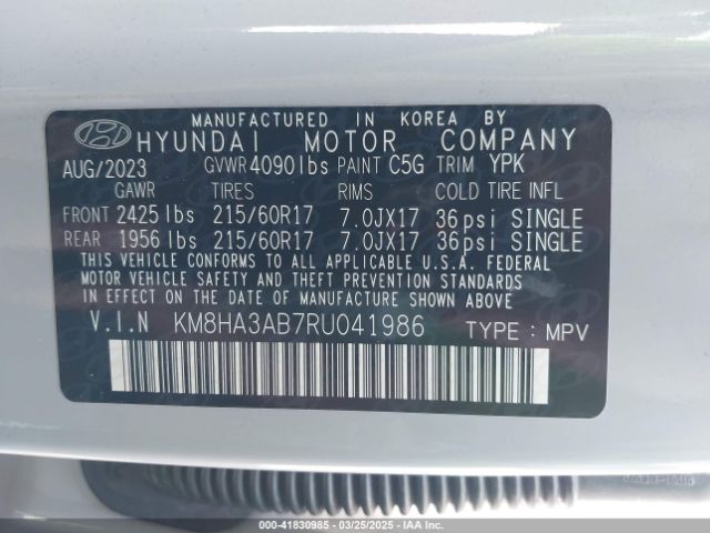 KM8HA3AB7RU041986 Hyundai Kona Se