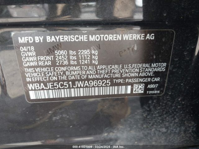WBAJE5C51JWA96925 BMW 540I