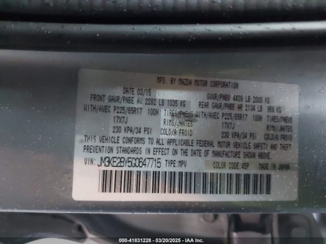 JM3KE2BY5G0647715 Mazda CX-5 SPORT