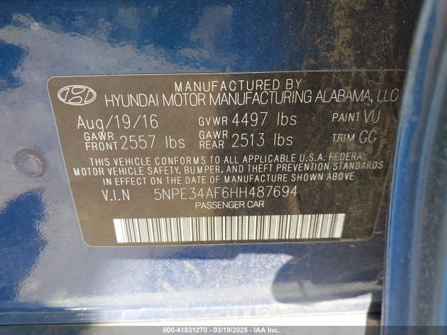 5NPE34AF6HH487694 Hyundai Sonata Limited