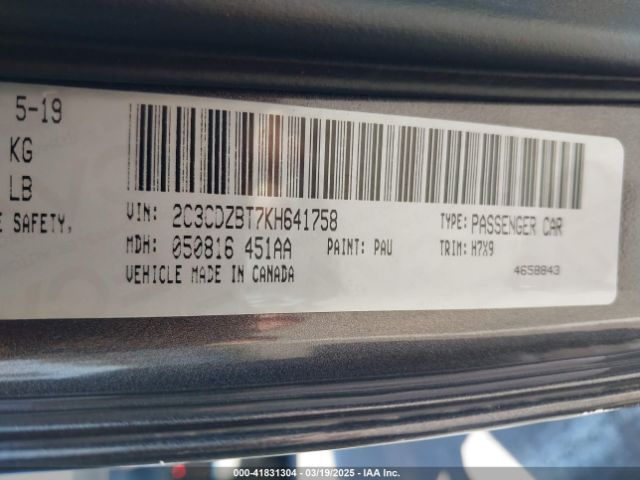 2C3CDZBT7KH641758 Dodge Challenger R/t