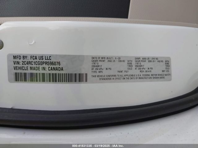 2023 CHRYSLER VOYAGER 2C4RC1CG0PR596076 Photo 8
