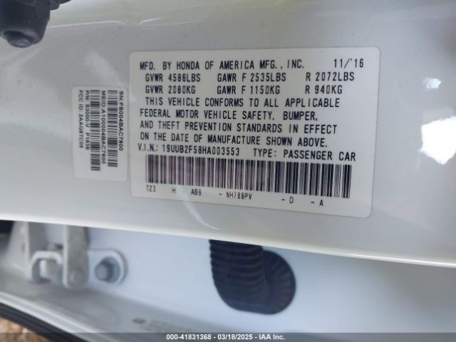 19UUB2F58HA003553 Acura Tlx Technology Package