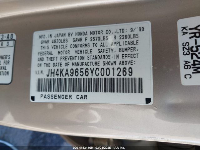 2000 ACURA RL JH4KA9656YC001269 Photo 8