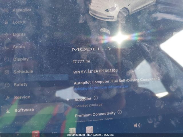 5YJ3E1EA7PF693103 Tesla Model 3 Rear-wheel Drive