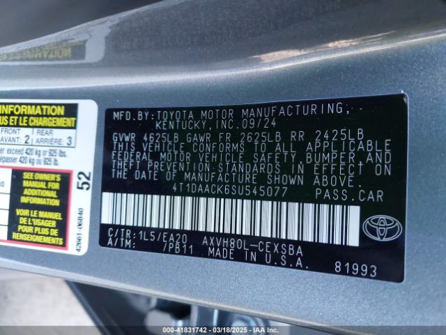 4T1DAACK6SU545077 Toyota CAMRY SE