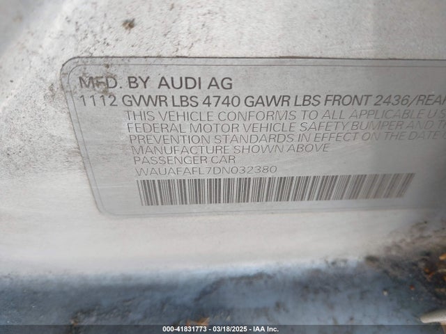 2013 AUDI A4 WAUAFAFL7DN032380 Photo 8
