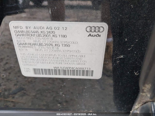 2012 AUDI Q5 WA1LFAFP4CA088713 Photo 8