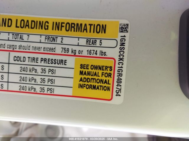 2016 CHEVROLET TAHOE 1GNSCCKC1GR404754 Photo 8