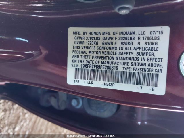 19XFB2F89FE280319 Honda CIVIC EX