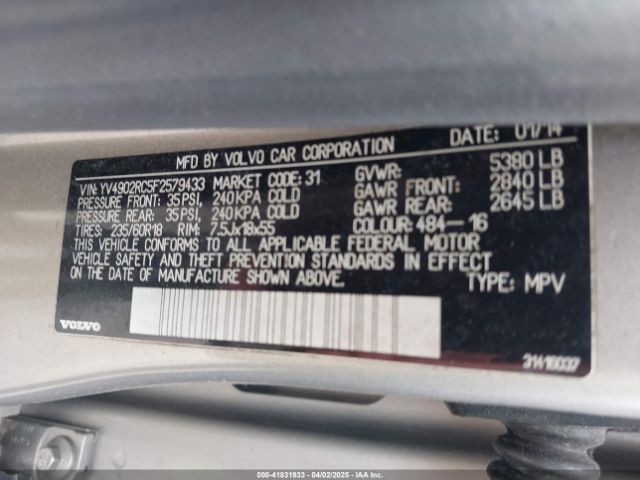 YV4902RC5F2579433 Volvo Xc60 T6 Premier Plus