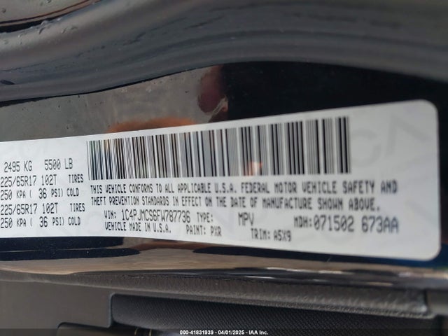 1C4PJMCS6FW787736 Jeep Cherokee Latitude