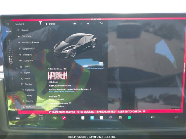 5YJSA1E66MF452258 Tesla Model S Plaid Tri Motor All-wheel Drive