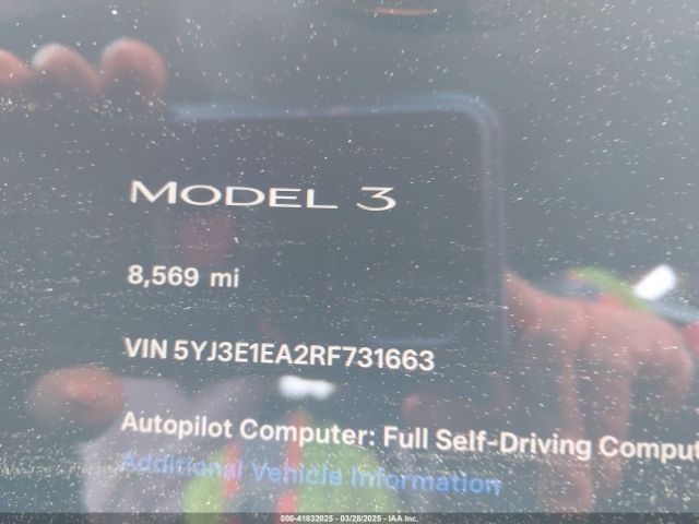 5YJ3E1EA2RF731663 Tesla Model 3 Long Range Dual Motor All-wheel Drive/rear-wheel Drive