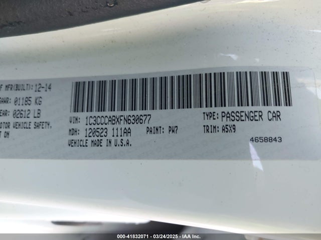 Chrysler 200 Limited 2015 1C3CCCABXFN630677 Image 9