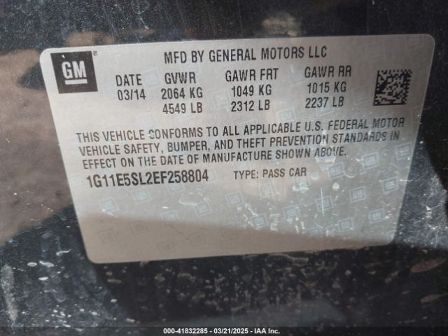 1G11E5SL2EF258804 Chevrolet MALIBU 2LT