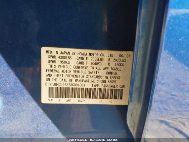 2008 ACURA TSX JH4CL96828C001083 Photo 8