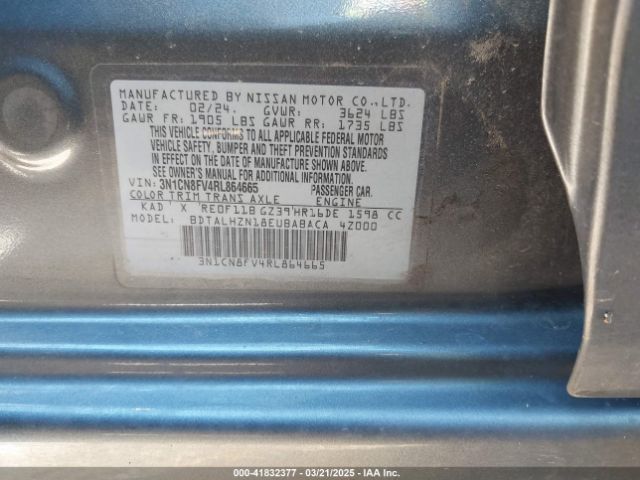 3N1CN8FV4RL864665 Nissan Versa 1.6 Sr