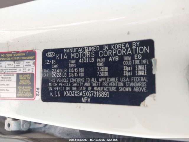 KNDJX3A5XG7316891 KIA Soul !