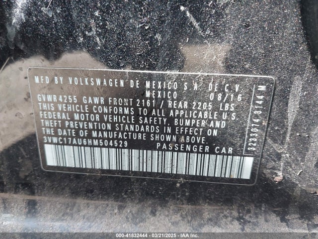 3VWC17AU6HM504529 Volkswagen Golf Sportwagen Tsi Sel