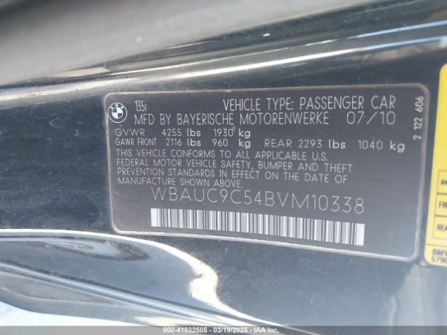 2011 BMW 135I WBAUC9C54BVM10338 Photo 8