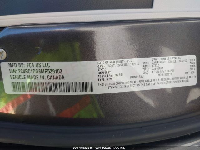 2C4RC1DG8MR539103 Chrysler Voyager Lxi