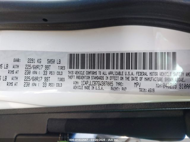 1C4PJLCB7GW307005 Jeep Cherokee Latitude