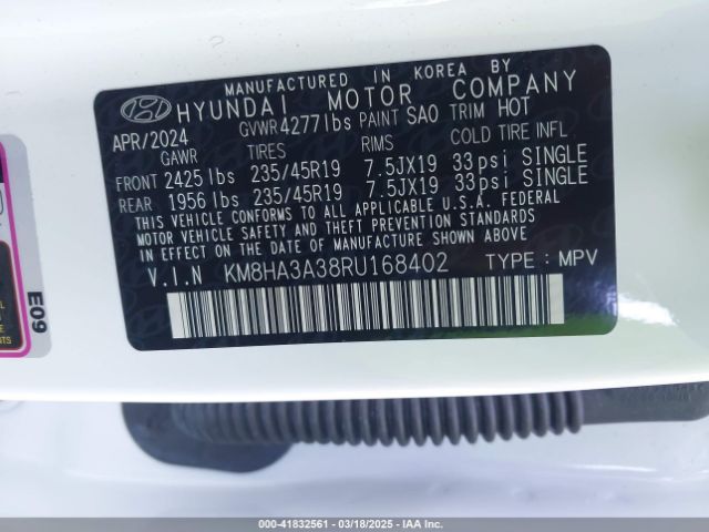 KM8HA3A38RU168402 Hyundai Kona N Line