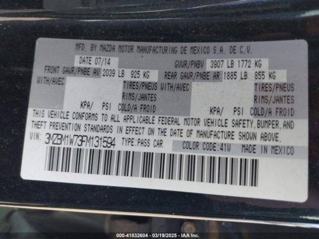 3MZBM1W73FM131594 Mazda Mazda3 I Grand Touring