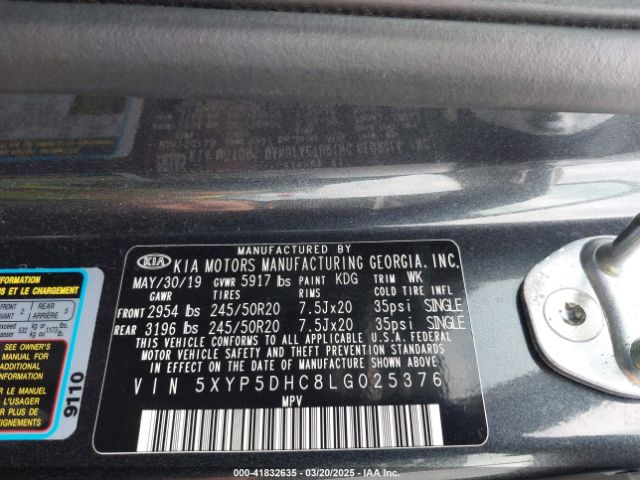 5XYP5DHC8LG025376 KIA Telluride Sx