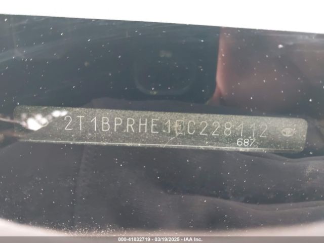 2T1BPRHE1EC228112 Toyota Corolla Le Eco Plus