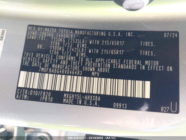 7MUFBABG4RV046483 Toyota Corolla Cross Hybrid Se