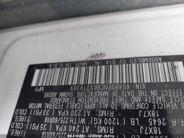 4S4BSENC8K3319369 Subaru Outback 3.6r Limited