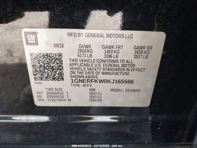 1GNERFKW0KJ165566 Chevrolet Traverse Ls