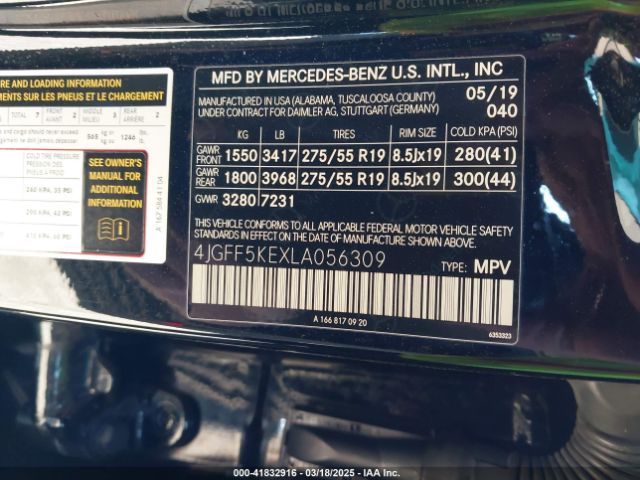 4JGFF5KEXLA056309 Mercedes-Benz Gls 450 4matic